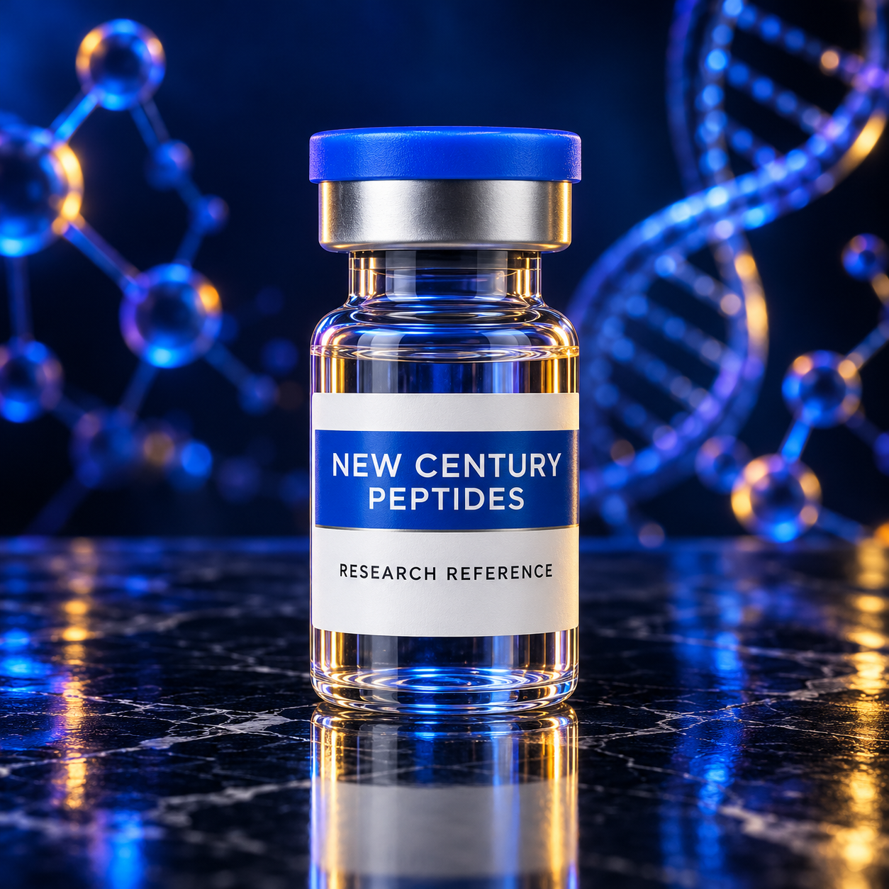 Illustrative New Century Peptides vial; not a photograph of this specific compound